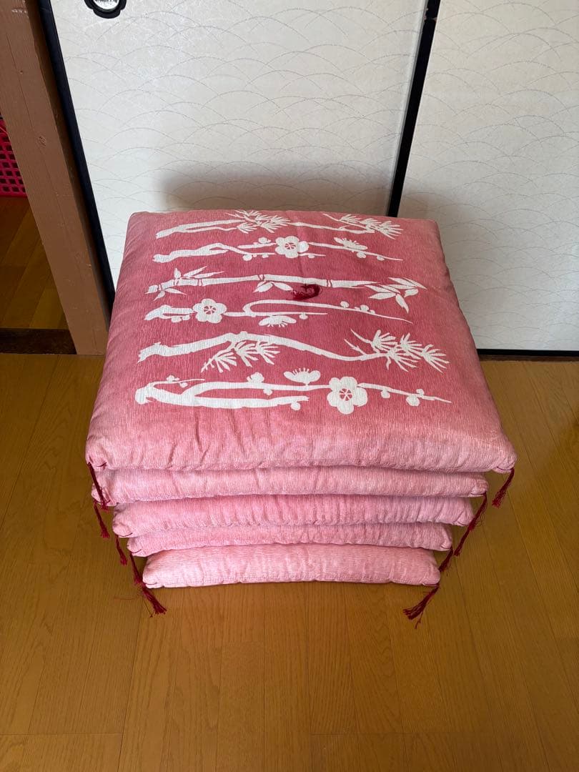 座布団 和風 竹柄　５枚