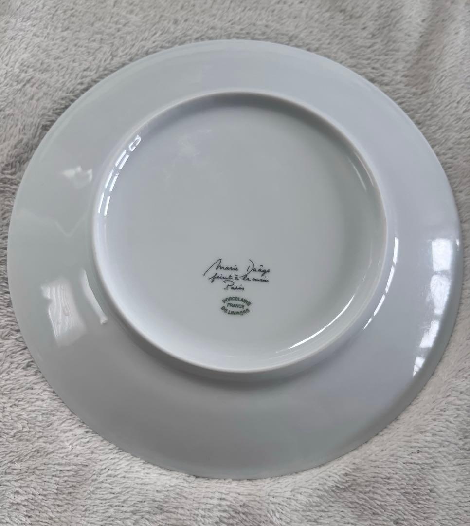 MarieDaageリモージュ　デザートプレート　フューシャピンク　薔薇　ローズ