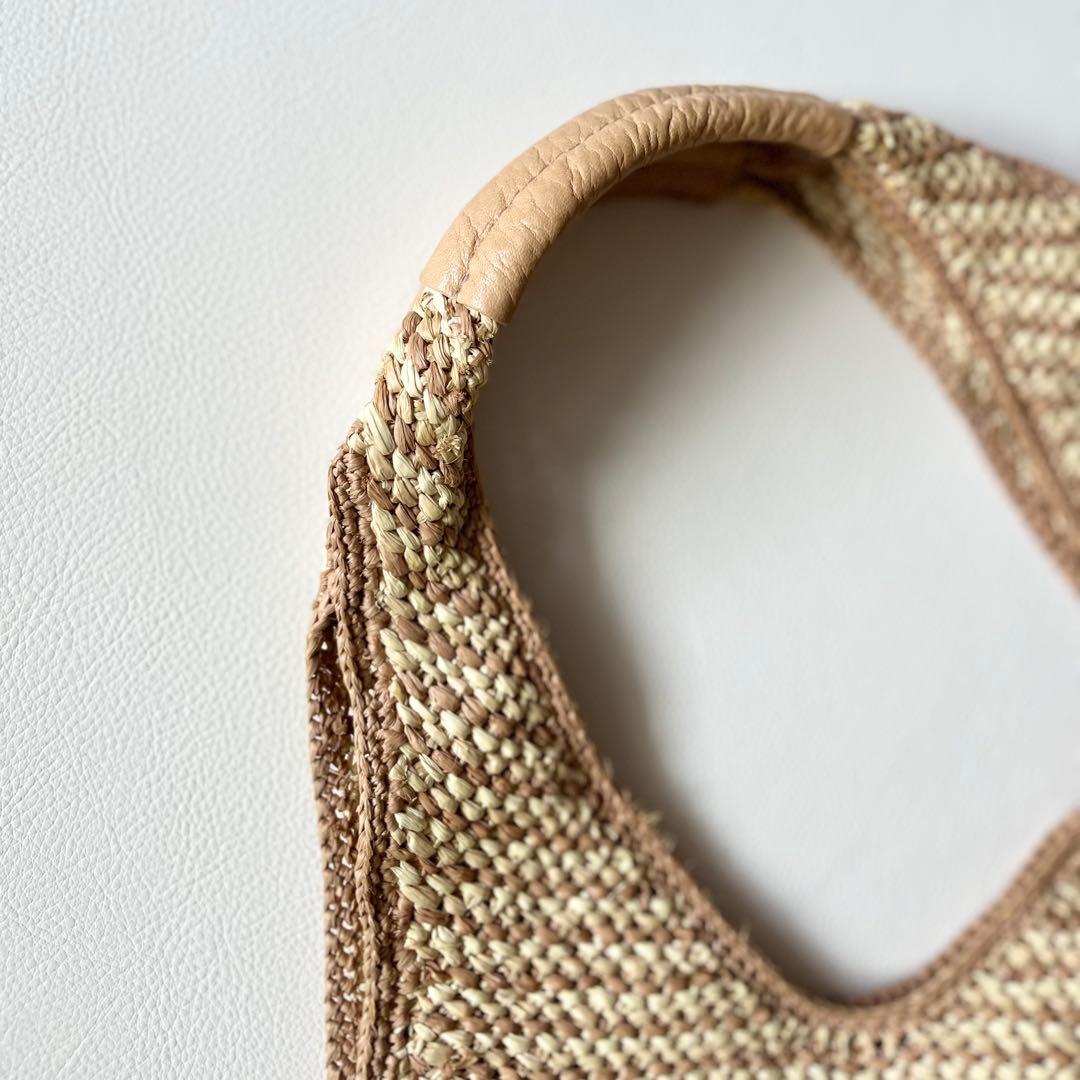 ヘレンカミンスキー　ラフィア　かごバッグ　トートバッグ　大容量　レザー　肩掛け