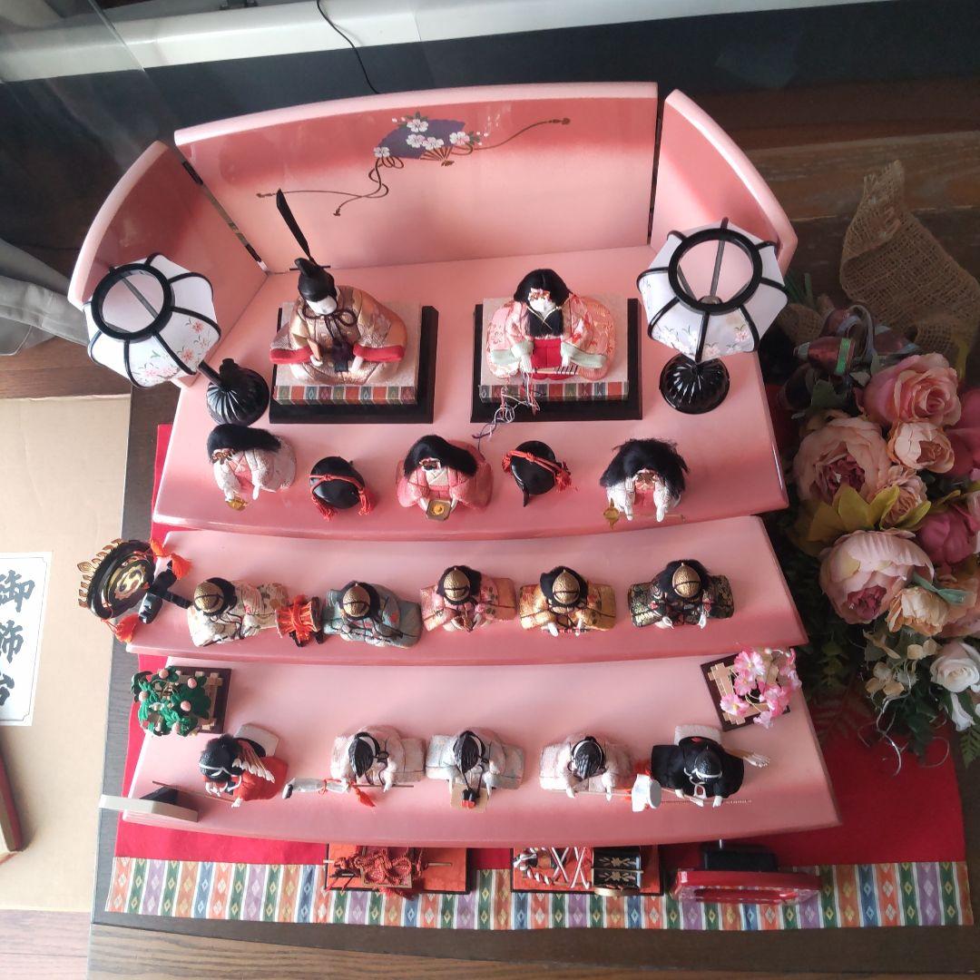 雛人形 お雛様 小さな三段飾り 15人飾り