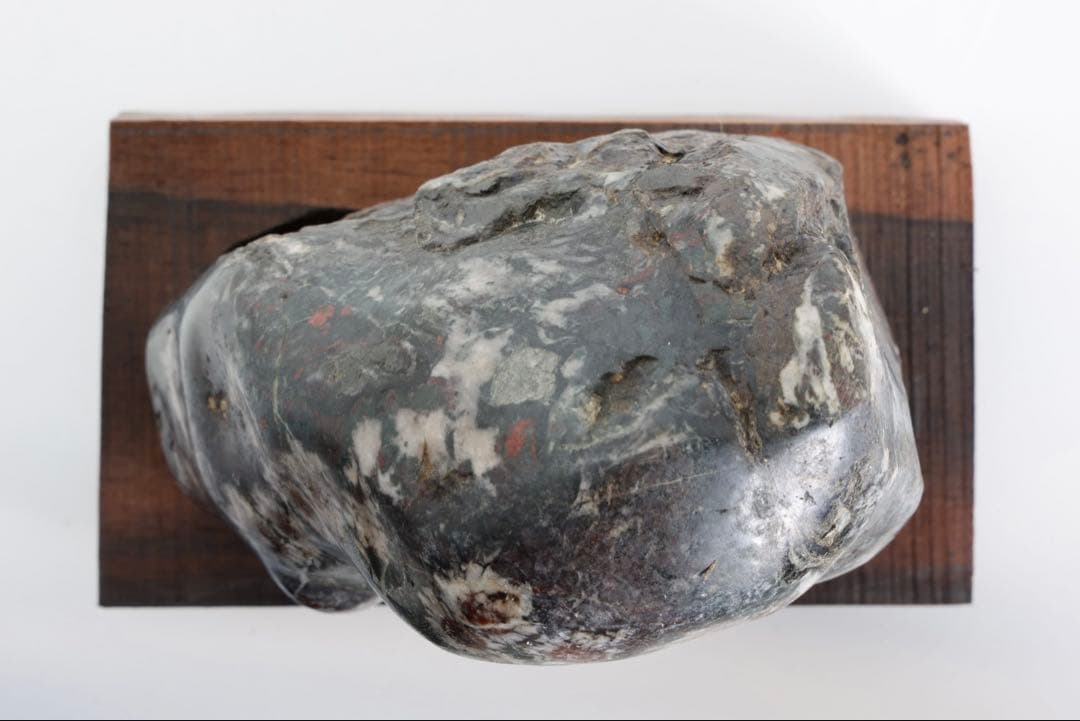 菊花石 菊紋石 小菊 紋石 台座 箱付 1kg 鑑賞石 原石 自然石 美石 水石