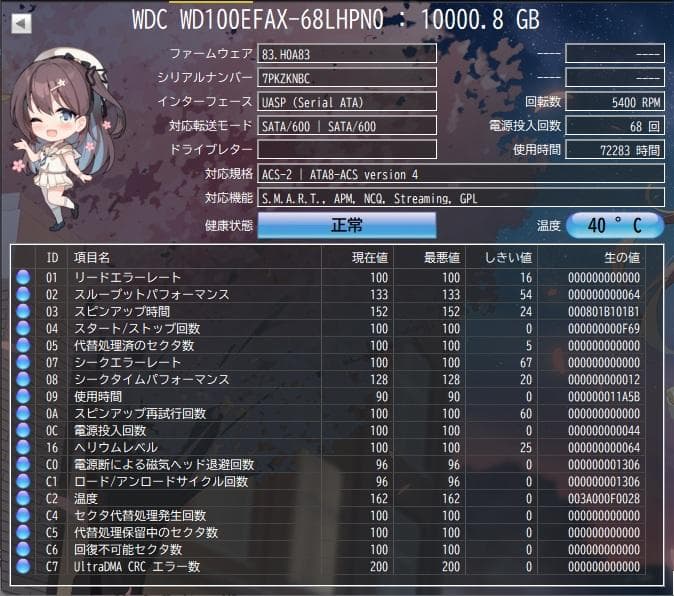 WD Red 10TB NAS用HDD WDC WD100EFAX