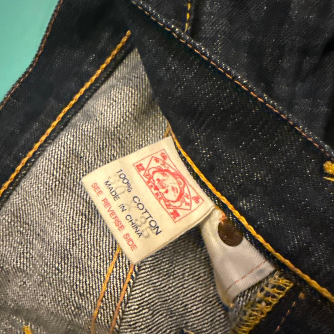 EVISU デニムジーンズ カモメペイント 濃紺