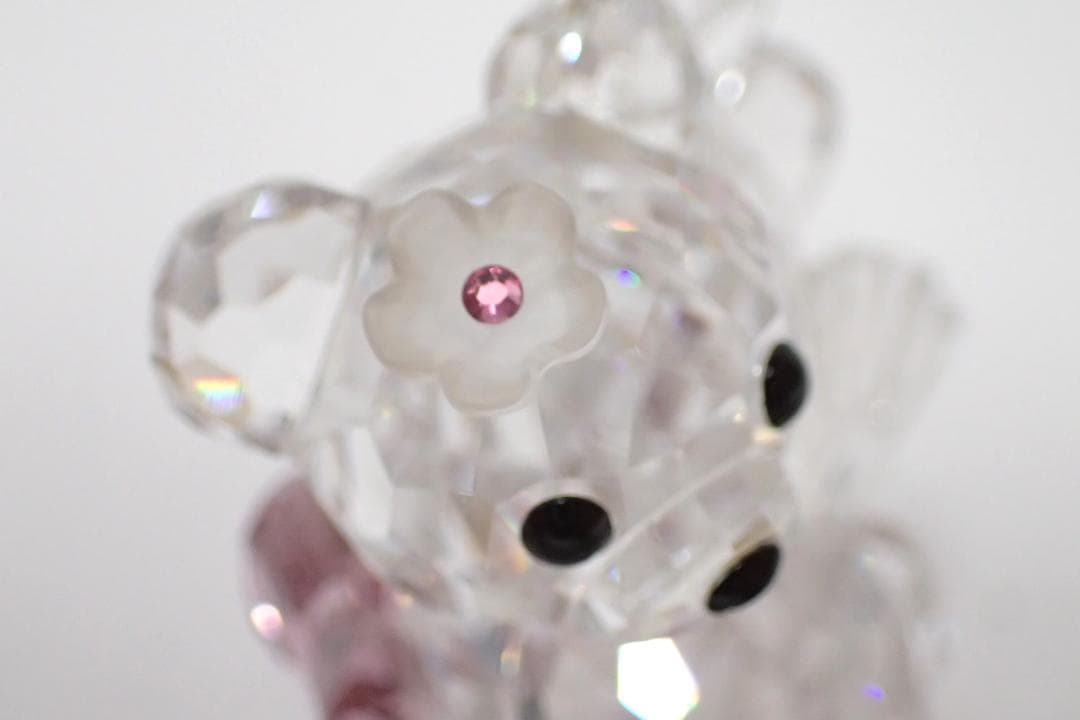 4/未使用品 スワロフスキー クリスベア クミコ 扇子 着物 日本舞踊 置物