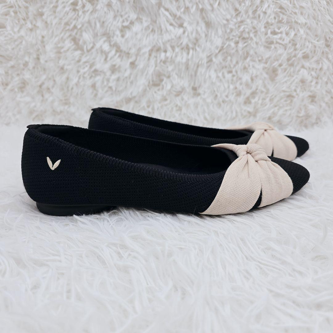 ✨極美品✨VIVAIA Bibi 結びデザイン フラットシューズ 黒 23cm