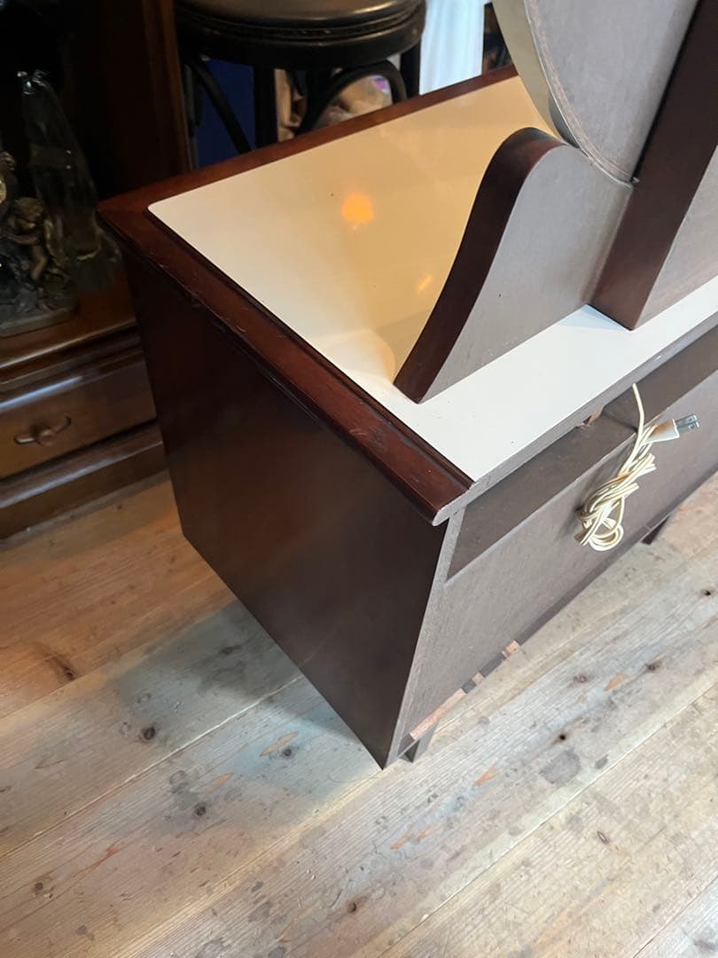 丸型 ドレッサー 昭和レトロ 当時物 インテリア アンティーク ビンテージ 鏡台