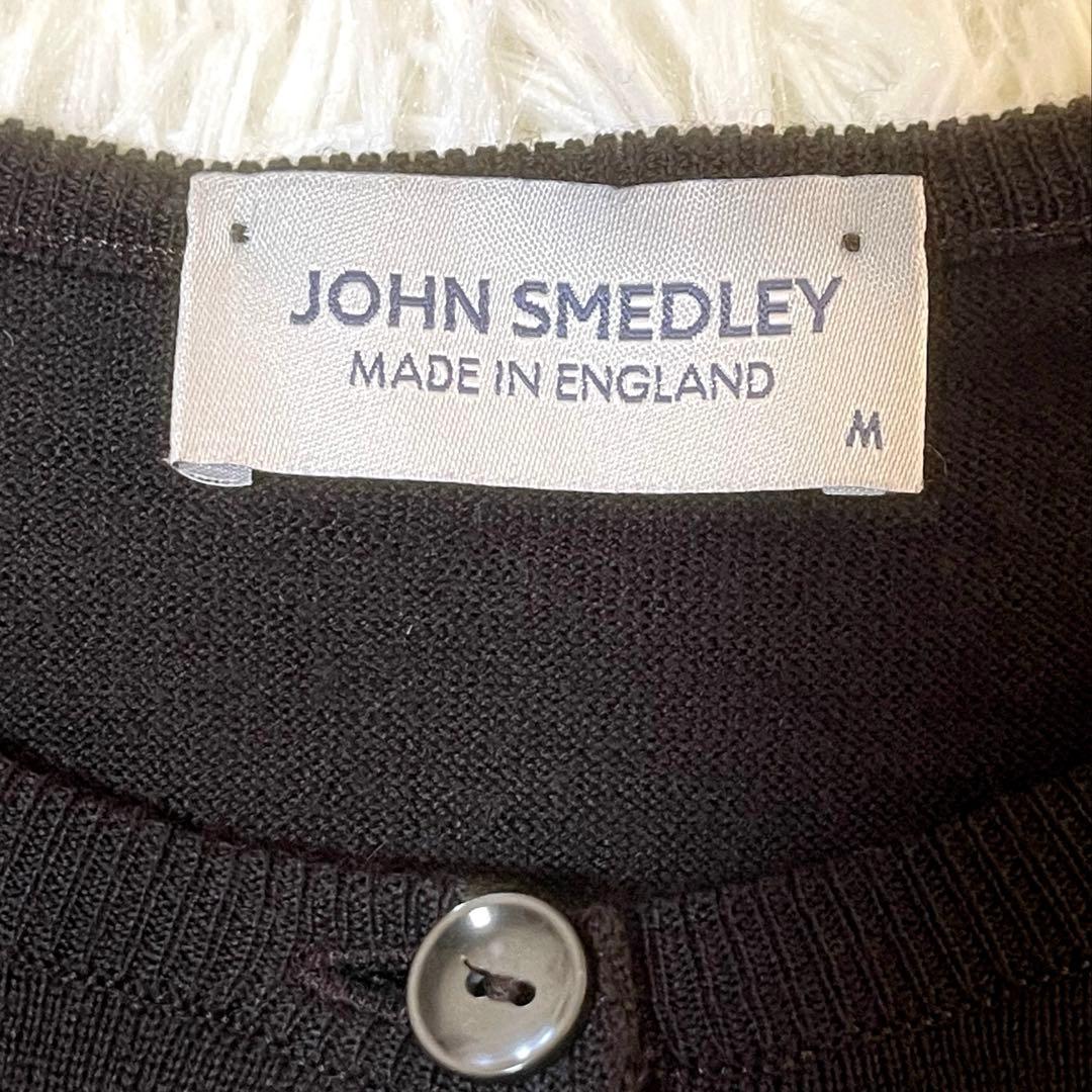 JOHN SMEDLEY　ウール100％　クルーネック長袖ニットカーディガン