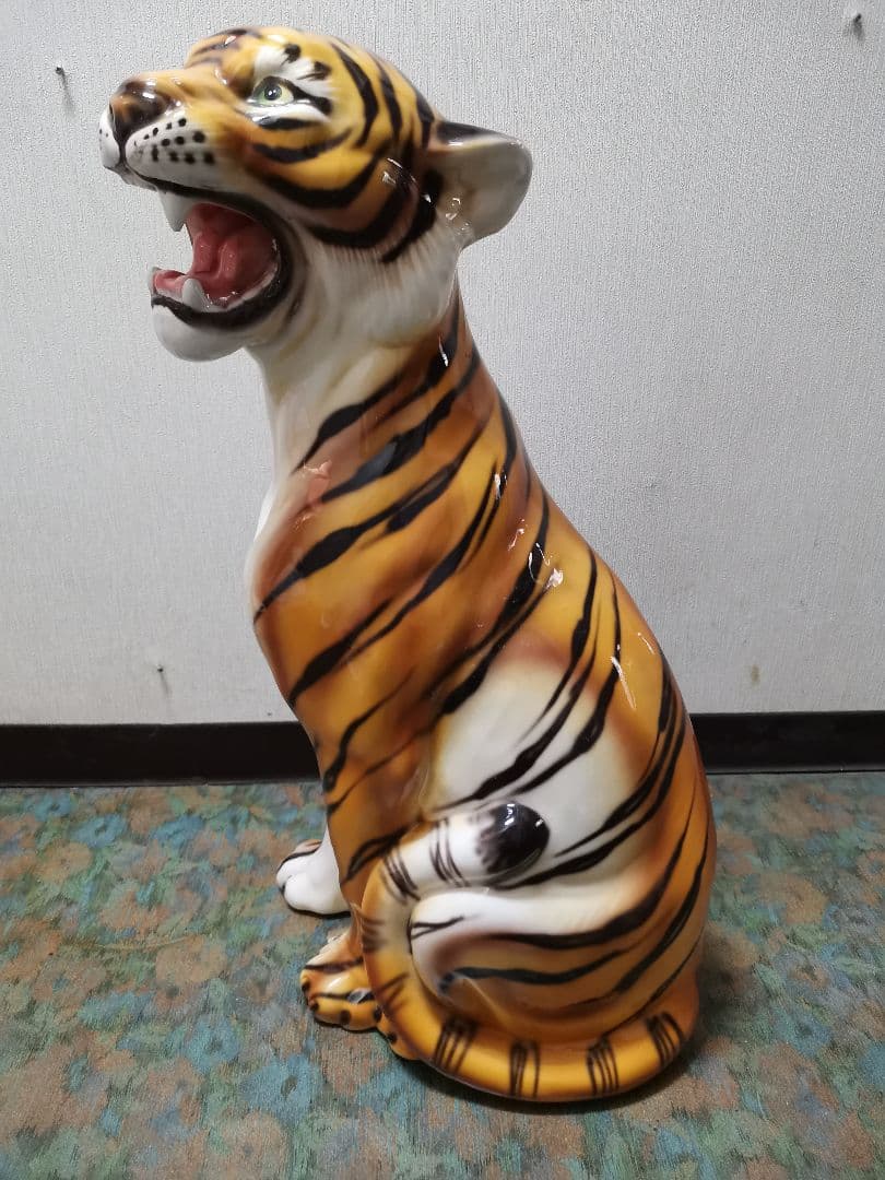 Ceramiche Ronzanイタリア製セラミックタイガー小 置物☆大幅値下げ