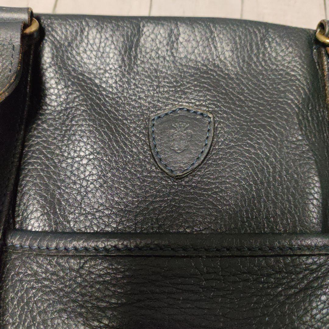 フェリージ Felisi 総レザーブリーフ バッグ ネイビー 美品 1730