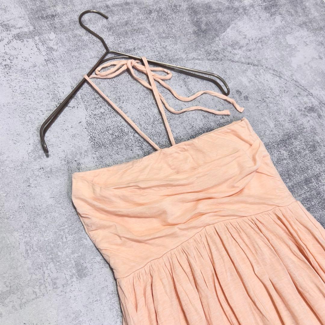 【美品】ヨギーサンクチュアリ　ホルターネック マキシワンピース 日本製 F