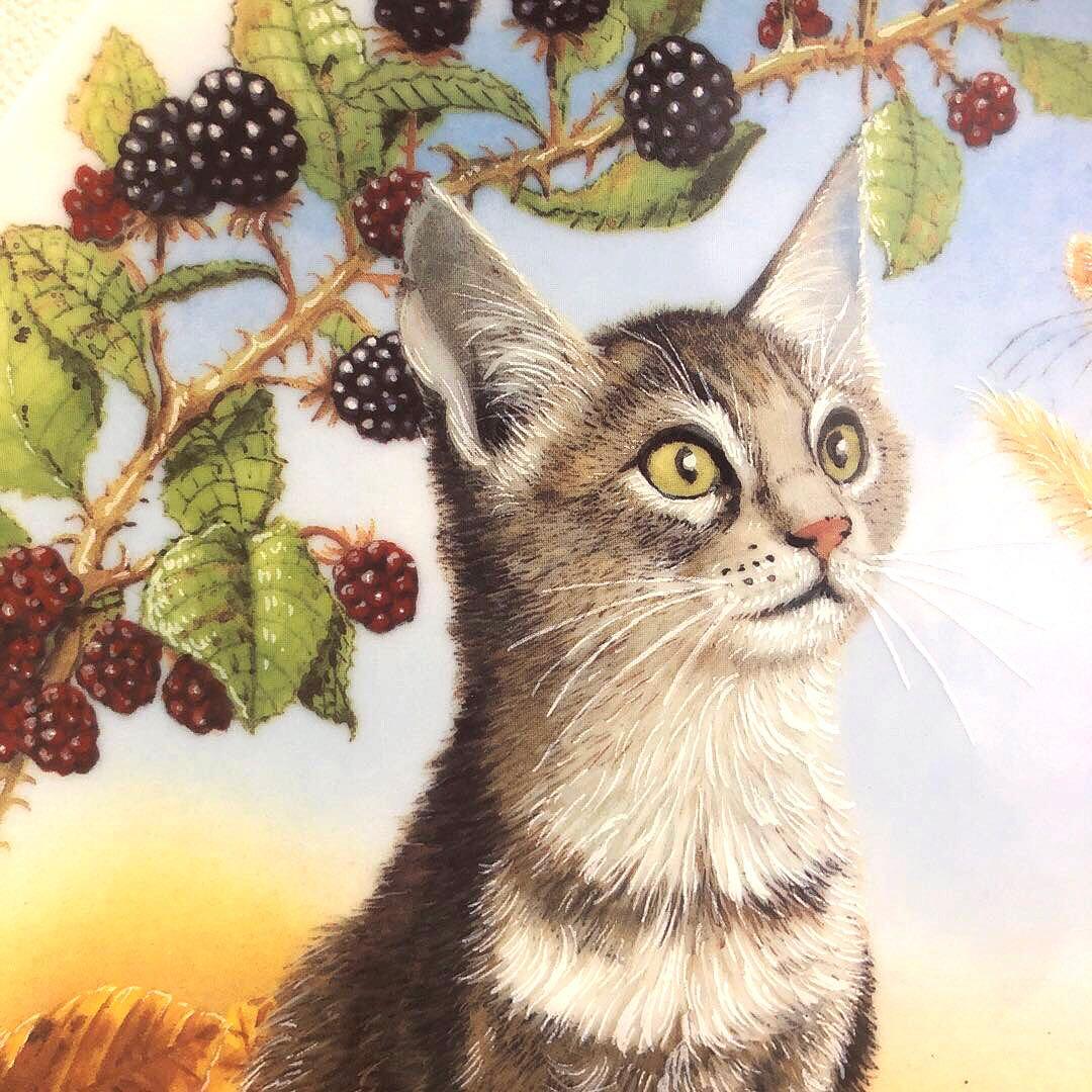 【リモージュ】☆Limoges☆猫とリスの陶器製飾り皿・プレート