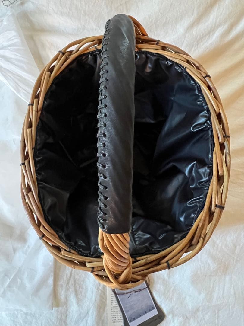 エバゴスebagosオカイモノカゴ・スワン付きバスケット　保存袋つき