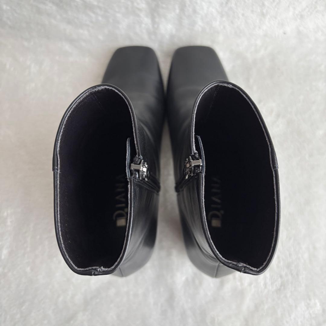 ✨️未使用級✨️ DIANA ダイアナ ショートブーツ レザー 黒 23.5㎝