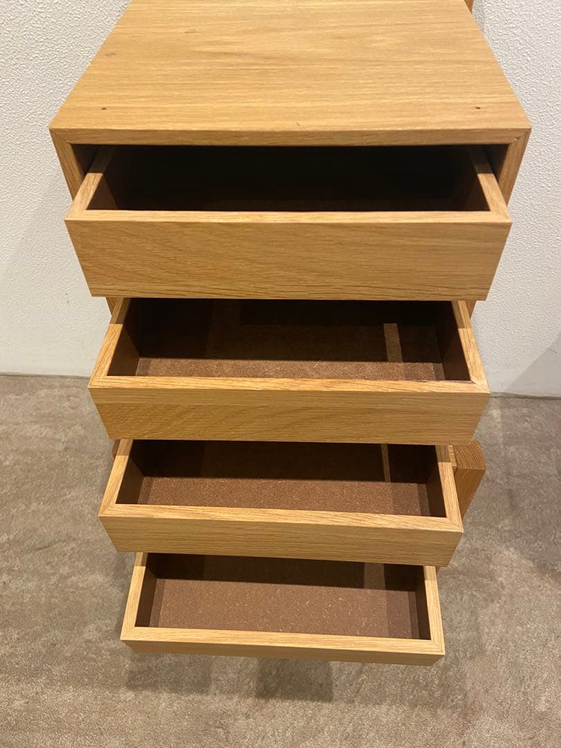 ☘️送料込⭐️超美品⭐️廃盤希少⭐️無印良品⭐️木製収納ケース⭐️引出式 4段 オーク材