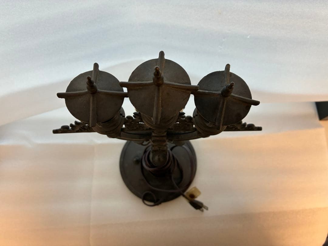 【東京市道路元標•日本橋•完成記念】アンティーク テーブルランプ 時計付き