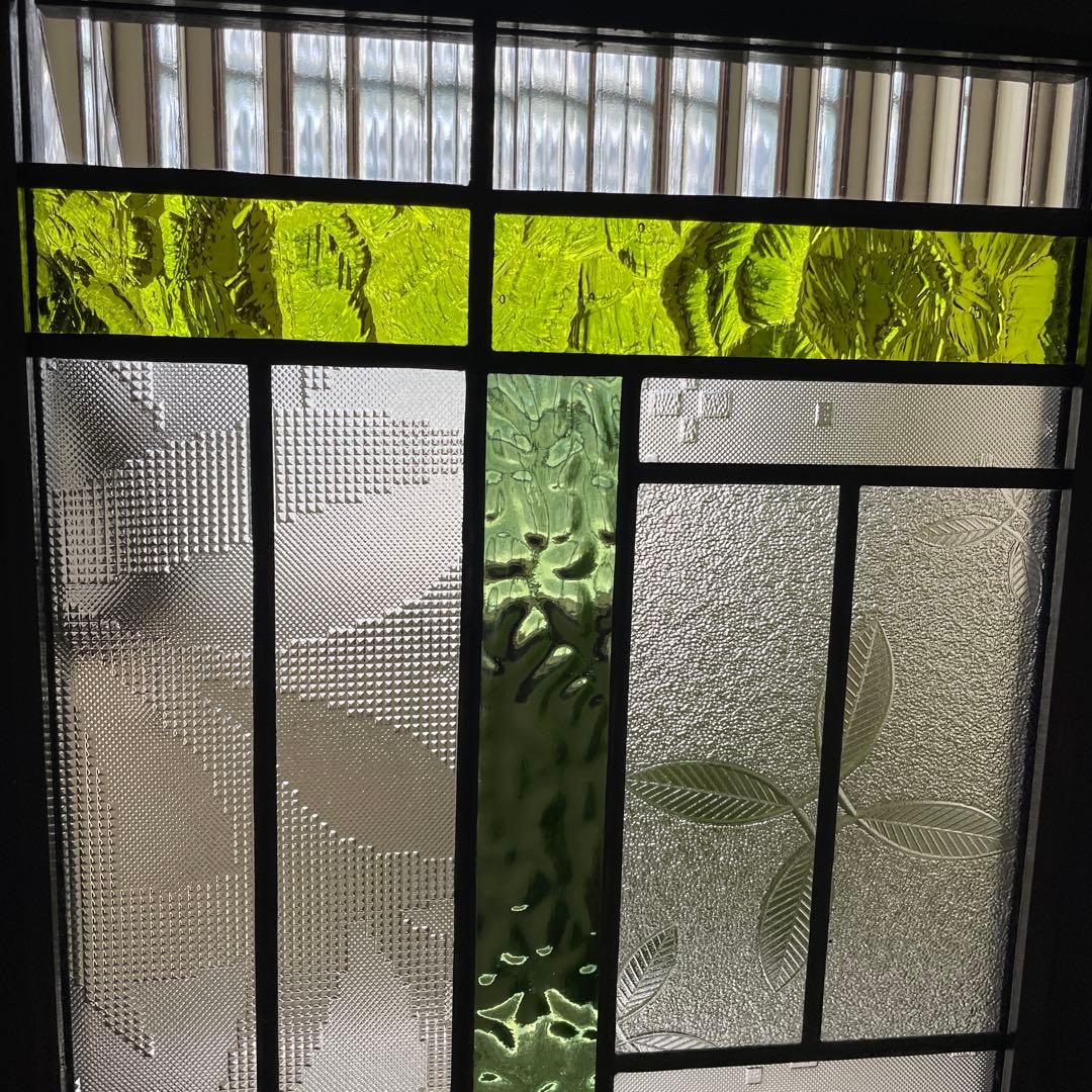 ステンドグラス　パネル　昭和レトロ　和モダン　　ガラス引き戸