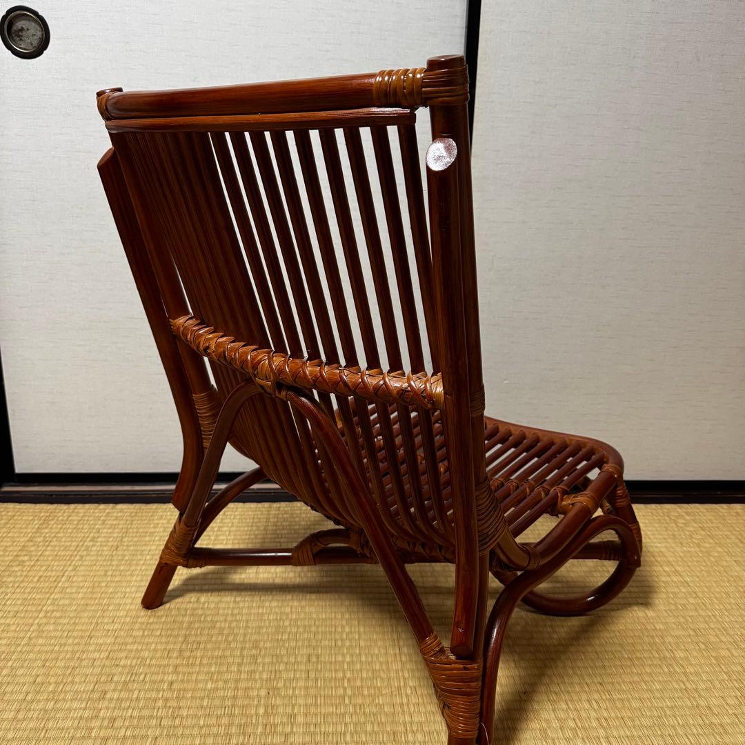 ラタン椅子 美品 ヴィンテージ (中古) 籐家具 和モダン 昭和 美しい曲線美