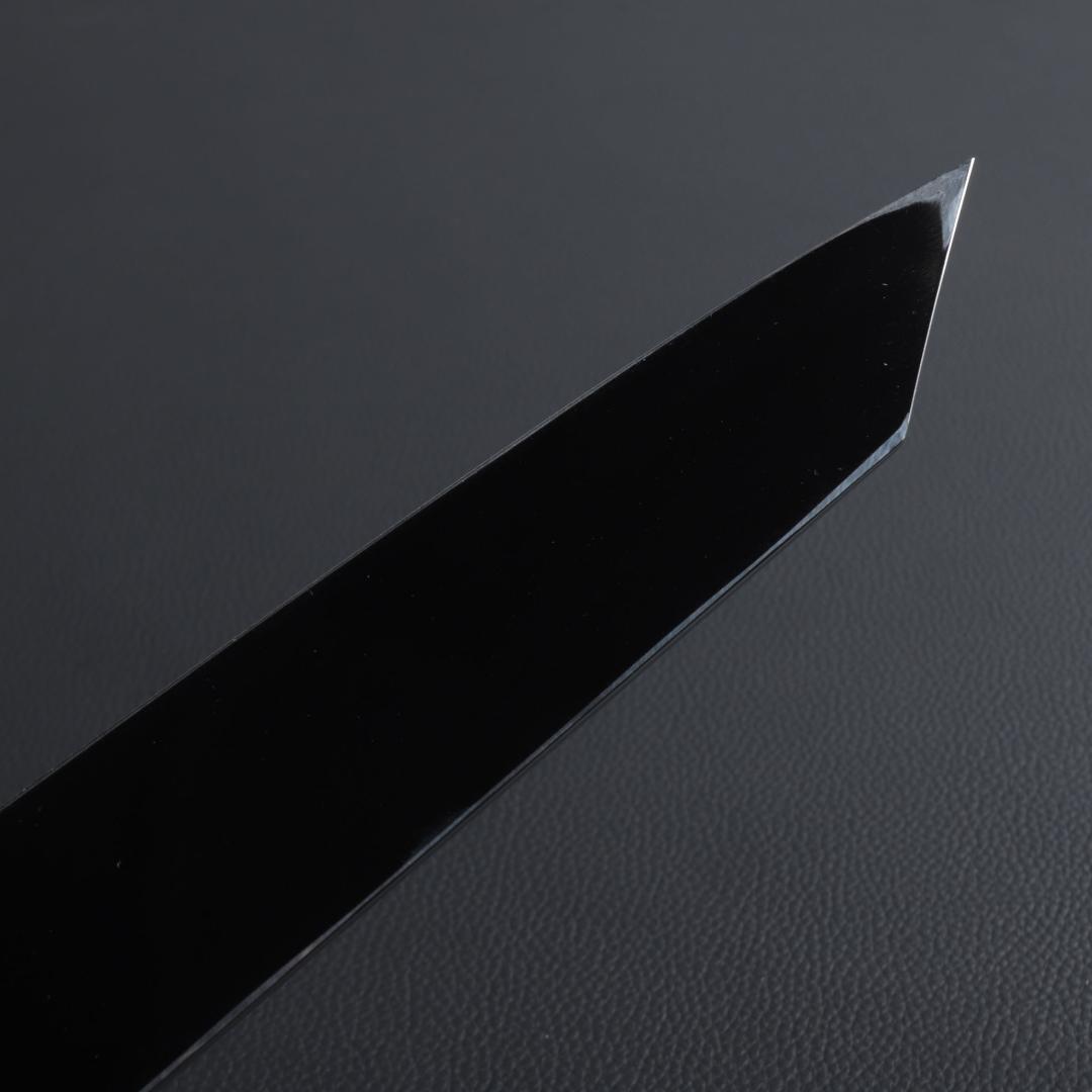 8752切付柳刃包丁9寸鏡面仕上げ刺身包丁 刃は究極の切れ味 黒檀黒水牛角八角柄