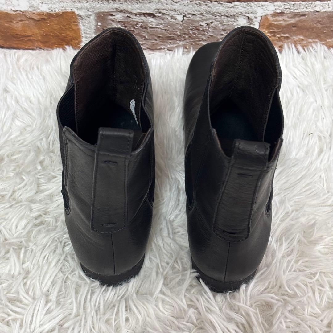 ✨美品✨SAYA(サヤ)本革 ショートサイドゴアブーツ　ブラック　23cm