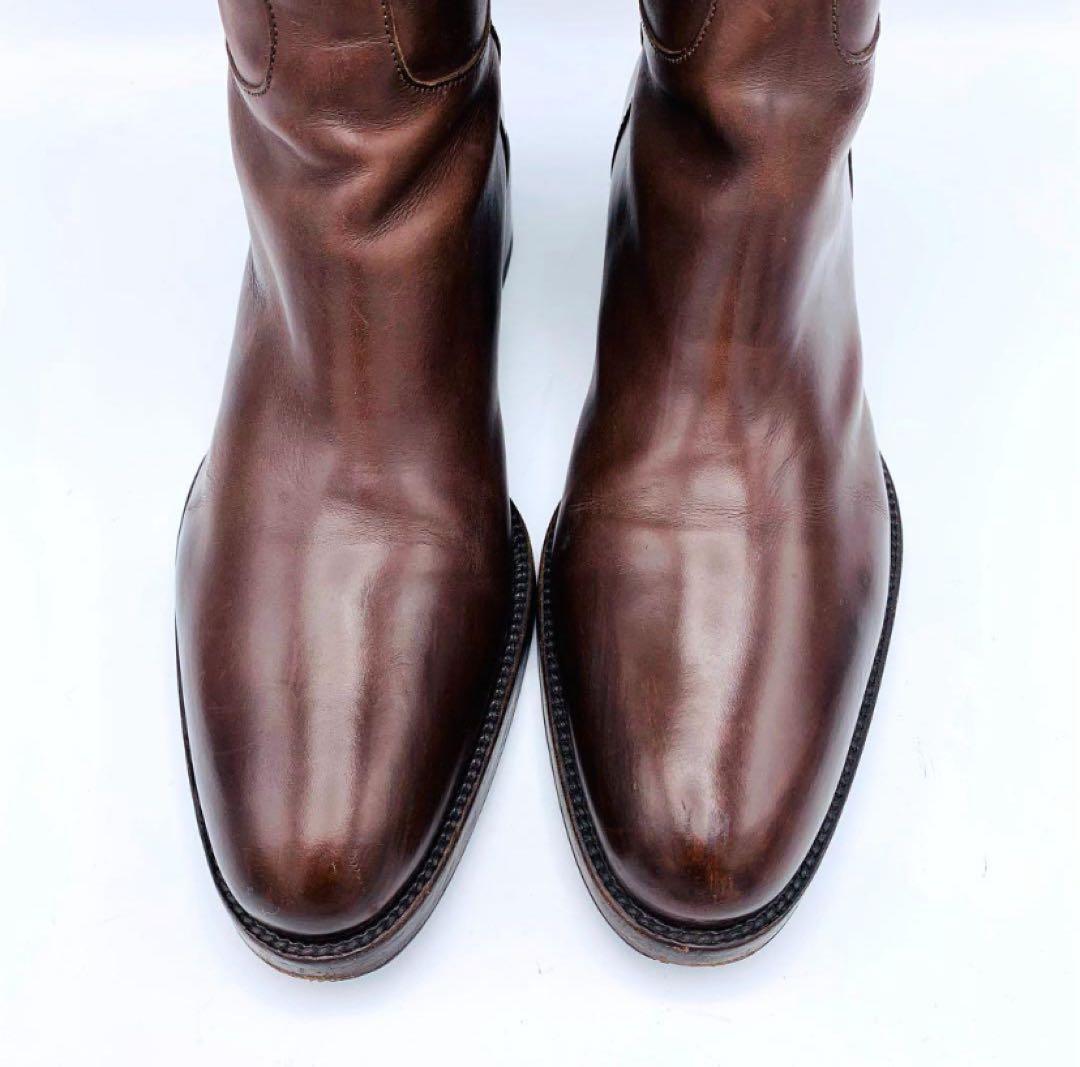 美品　SARTORE サルトル　ジョッキーブーツ　シングルベルト　ブラウン
