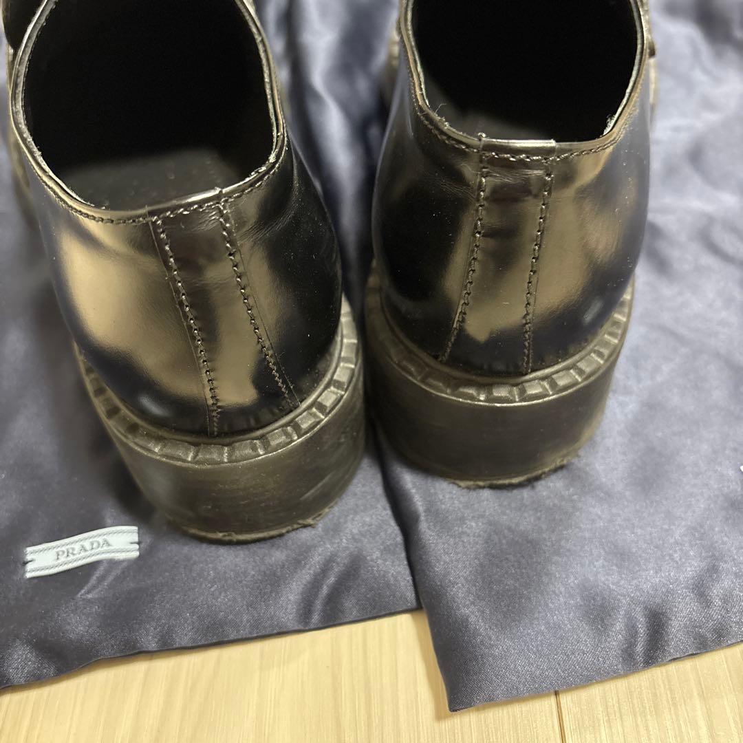 PRADA チョコレート ブラッシュドレザー ローファー　正規品