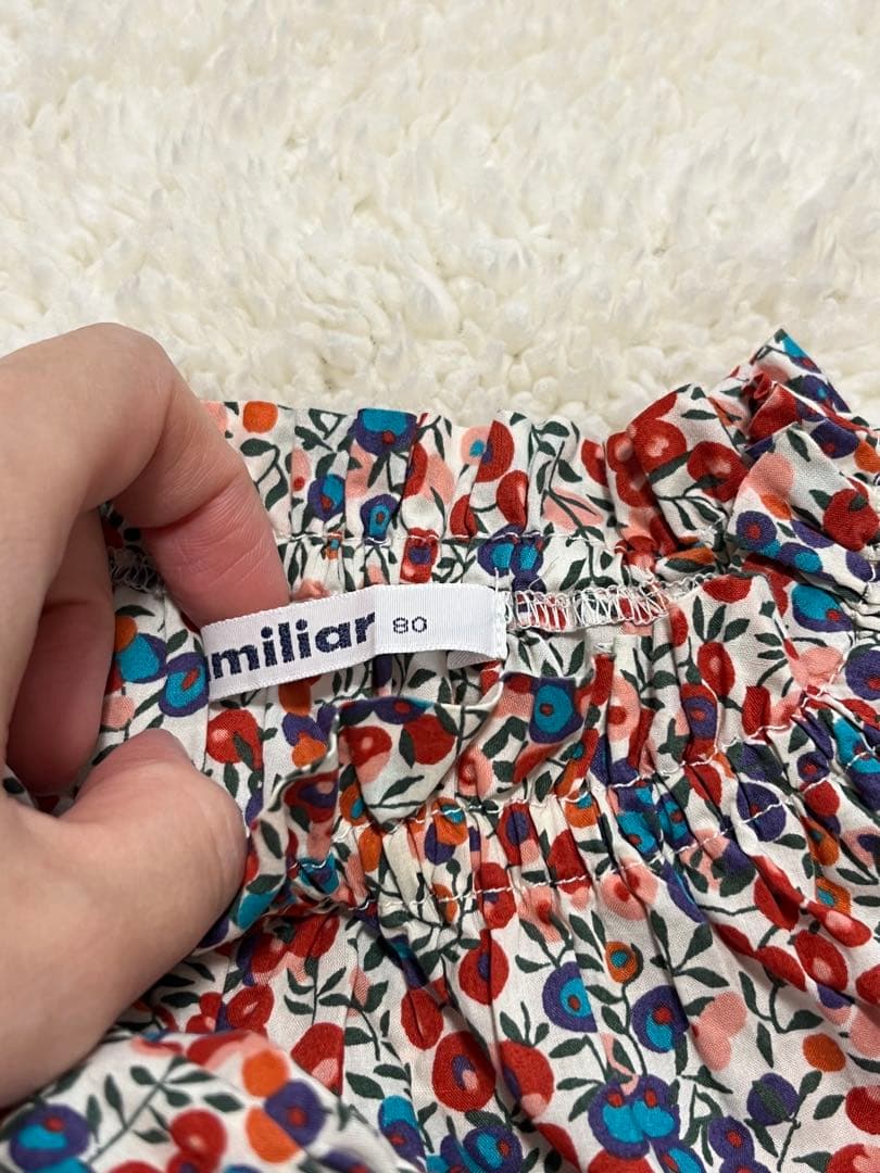 familiar ピンクTシャツ 列車デザイン 80センチ