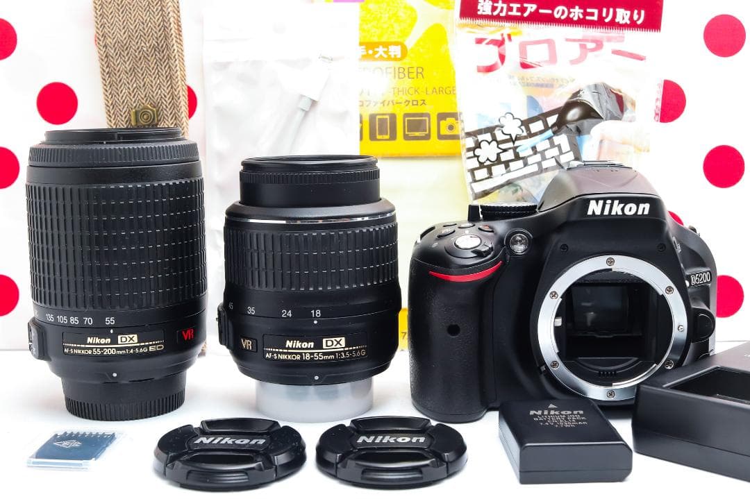 Nikon D5200❤ダブルレンズ❤スマホ転送OK❤高画質・高性能❤一眼レフ