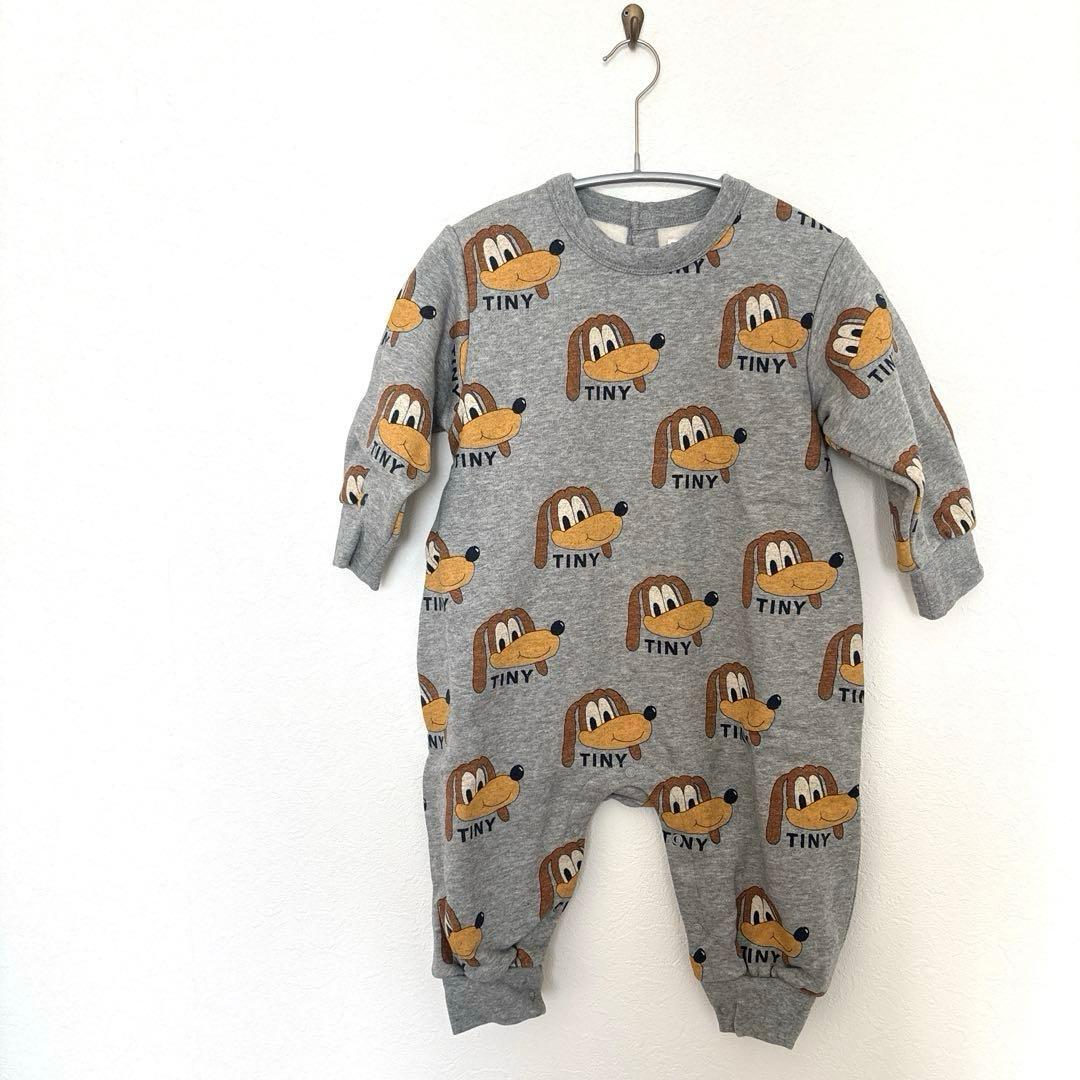 タイニーコットンズ　ロンパース グレー　犬柄　24M