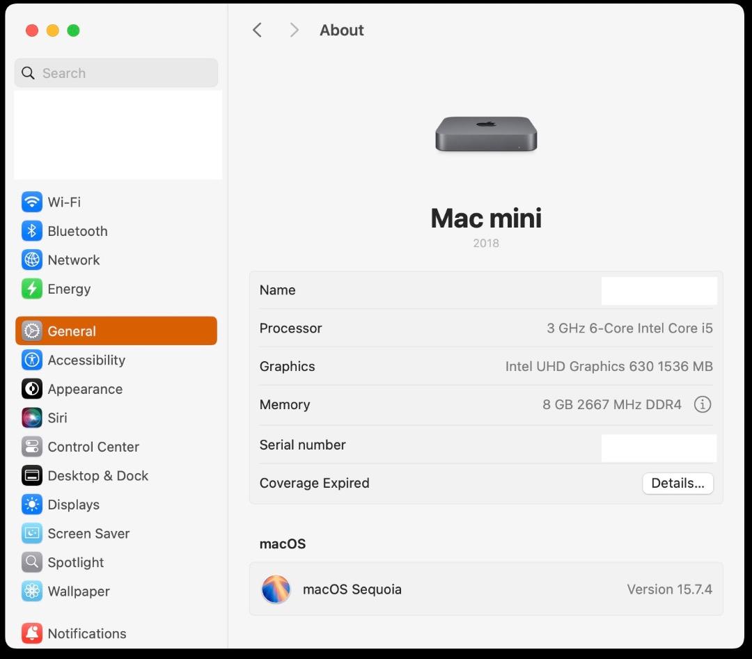 ミニPC Mac mini 2018 (2020) Core i5 512GB, 8GB
