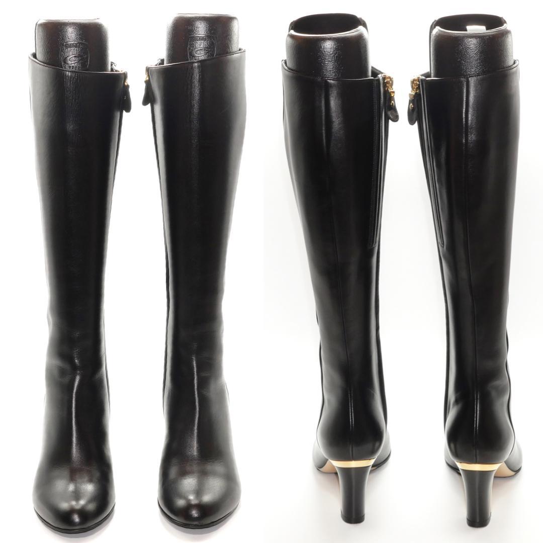 6.5D　SALVATORE FERRAGAMO TAMIKA　黒　ゴールド