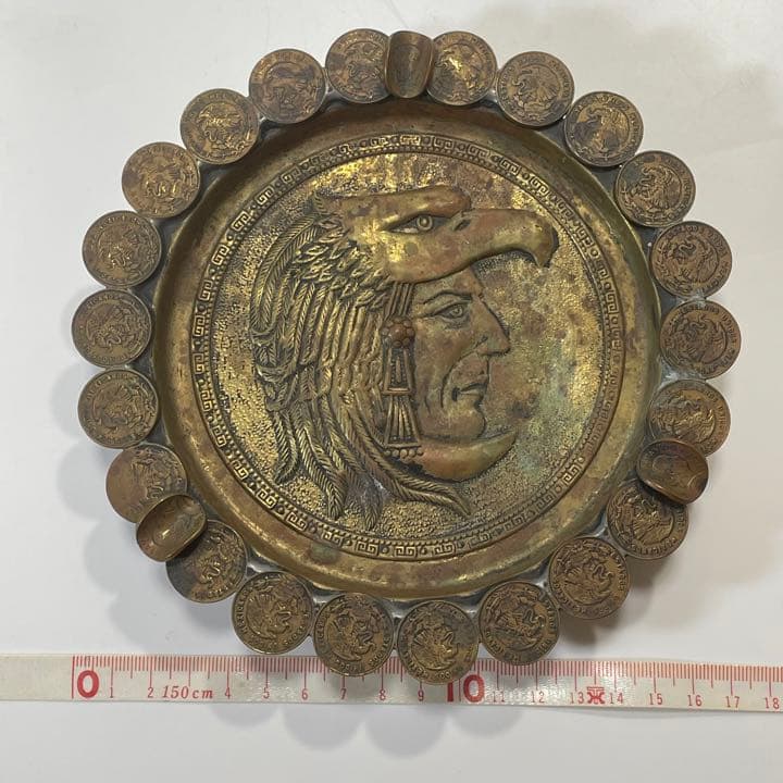 ビンテージ アンティーク 灰皿 メキシコ 貨幣  インディアン 硬貨