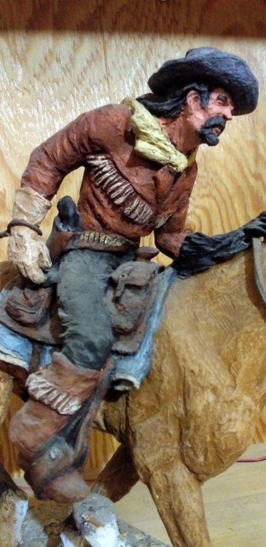 「Pony Express」 古き良きアメリカの大陸横断の速達郵便の彫刻