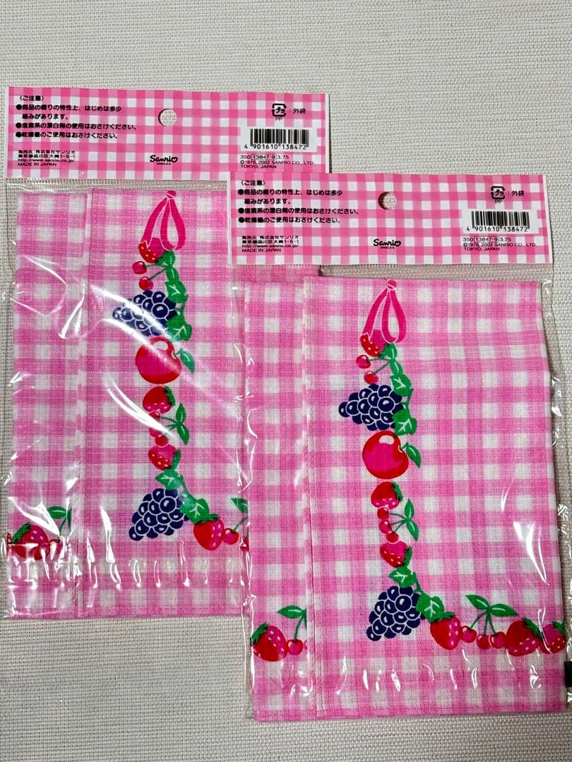 希少 ハローキティ✨フルーツ柄 ノート メモ帳 布巾 4点セット新品未使用