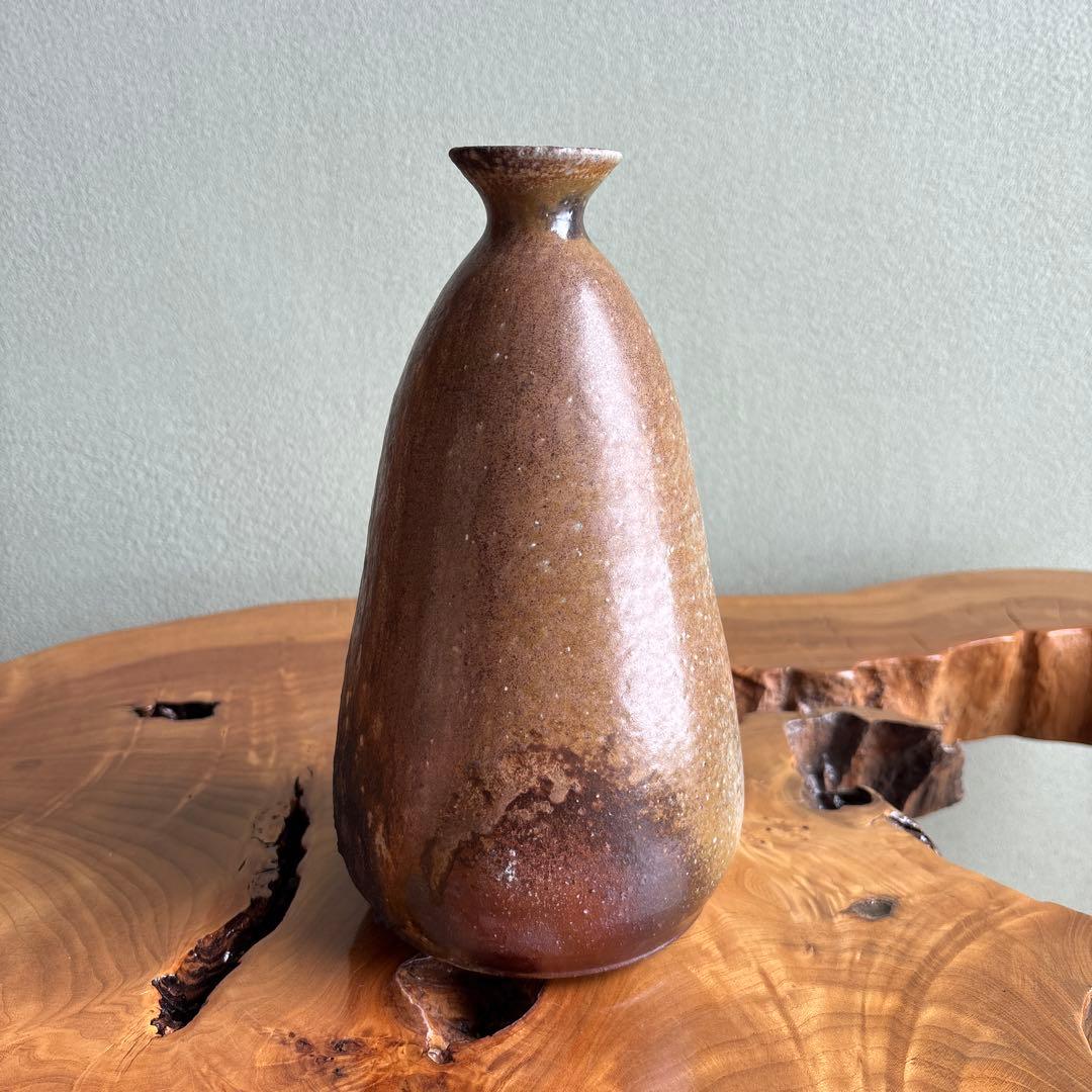 備前焼 松本頼明造 花生 花入 共箱 花瓶 高さ25cm