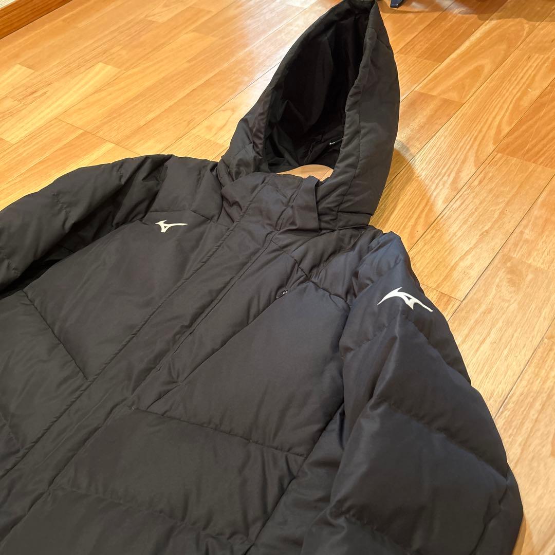 Mizuno ブラック ダウンコート フード付き