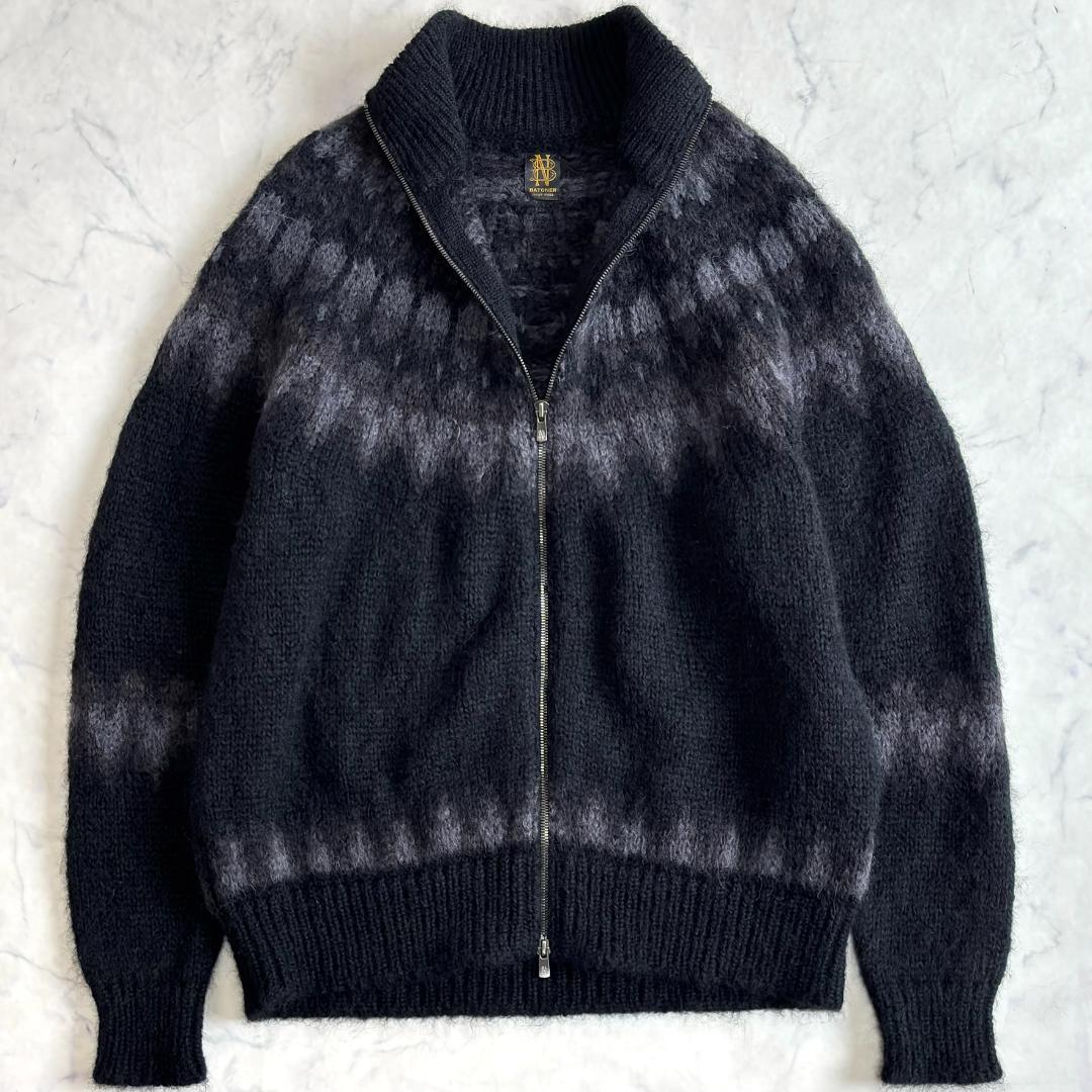 美品 バトナー ドライバーズニット モヘヤ アルパカ 黒系 サイズ3 tx8