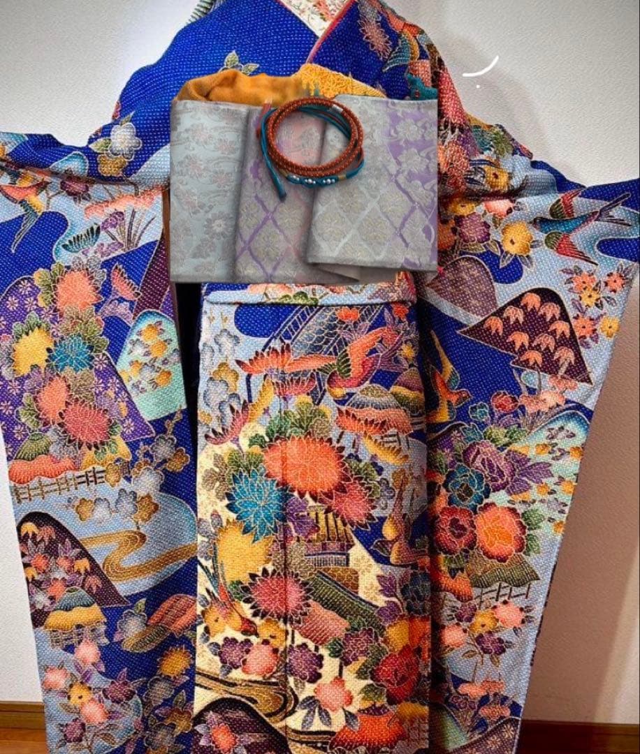 唯一無二！　新品同様　きぬたや　振袖　落款あり　正絹　総絞り　長襦袢とのセット