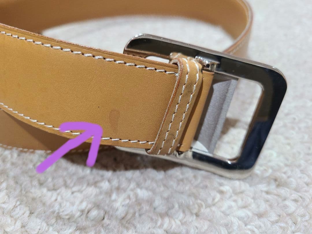 エルメス ベージュレザー ベルト