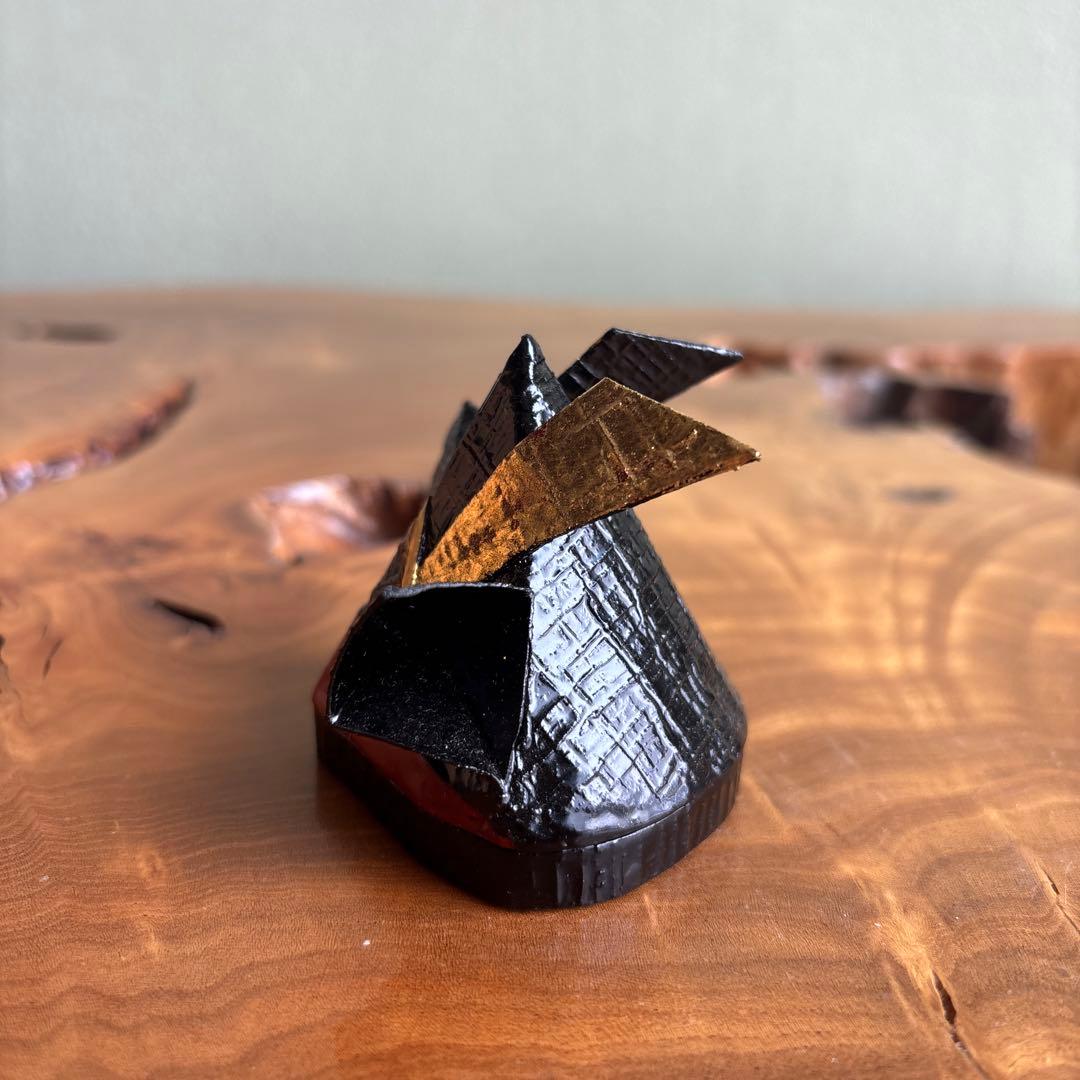 飾兜 香合 木製 一閑塗 三宅謙蔵 茶道具 共箱