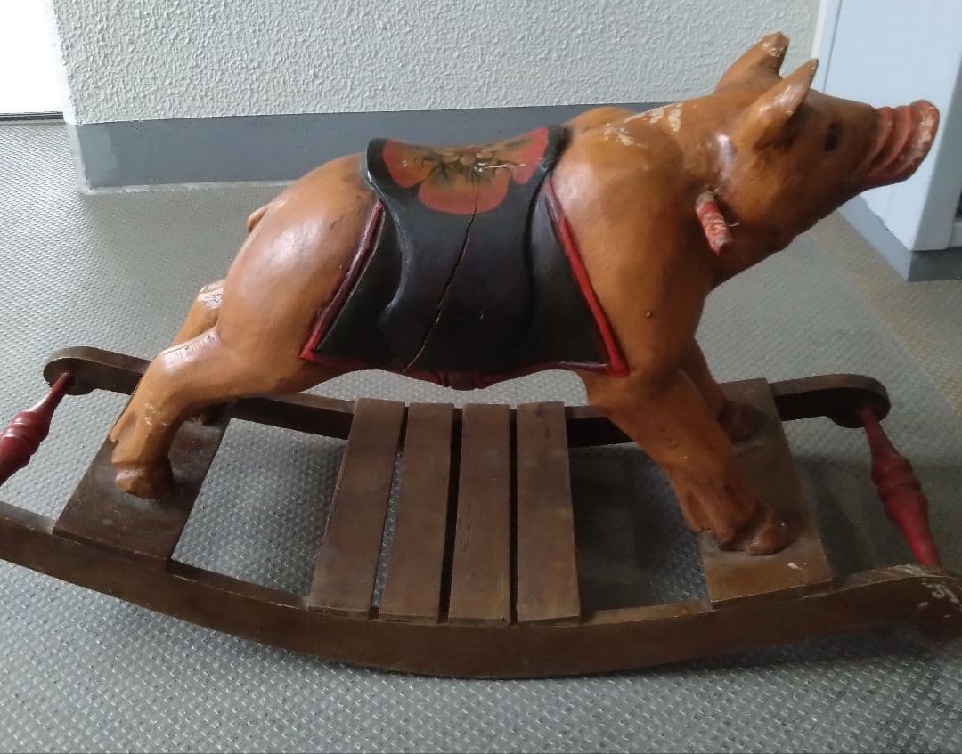 アメリカンアンティーク　1800年代　木馬ならぬ木豚　ロッキンピッグ