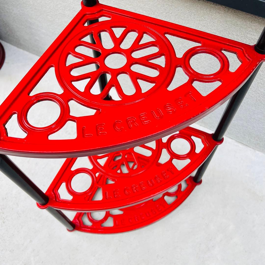 ルクルーゼ　ホーロー鍋スタンド5段赤　Le Creuset鋳物ポット