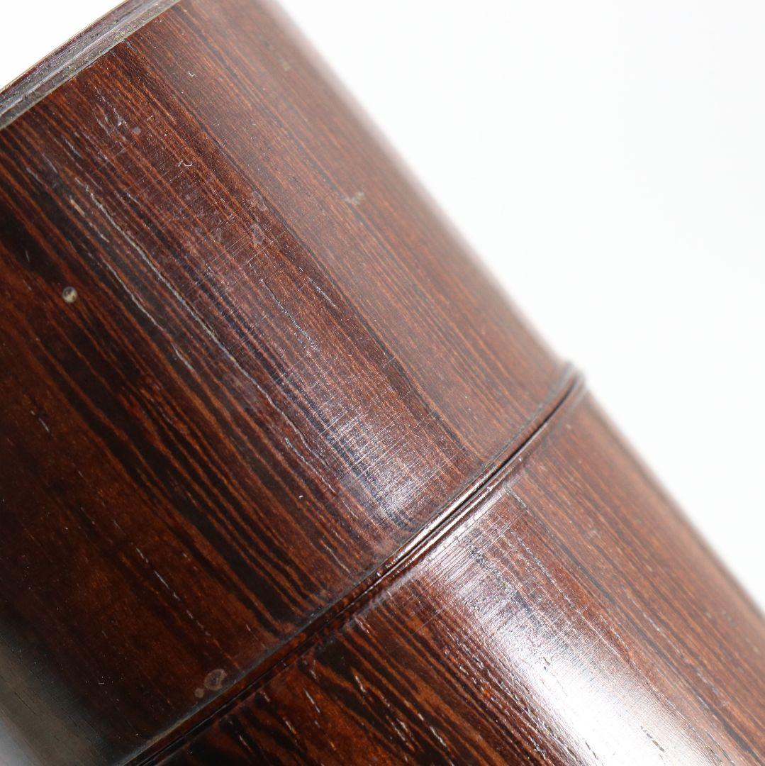 黒檀 中次 薄茶器 茶道具 共箱　V917　N7