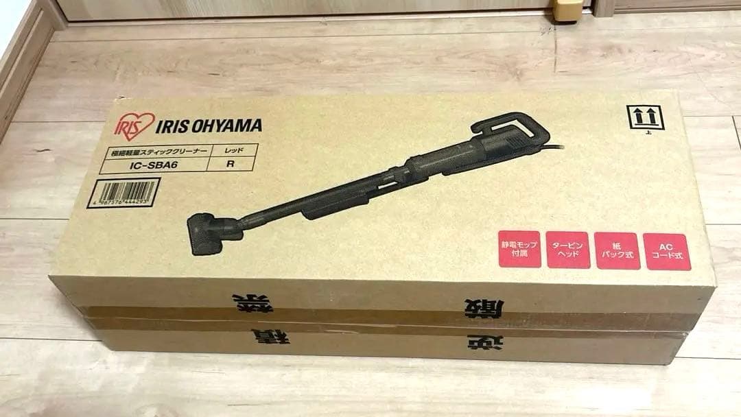 未使用 掃除機 アイリスオーヤマ スティッククリーナー IC-SBA6-R