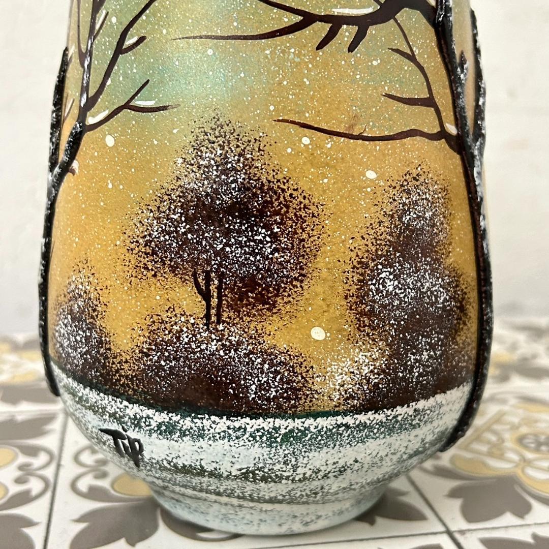 【証明書】ドームナンシー　花瓶　技法アンテルカレール　被せガラス　高さ18cm