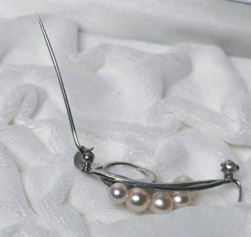 【美品 最高級】ミキモト ブローチ パール 花束 5珠 皇室御用達 正規品