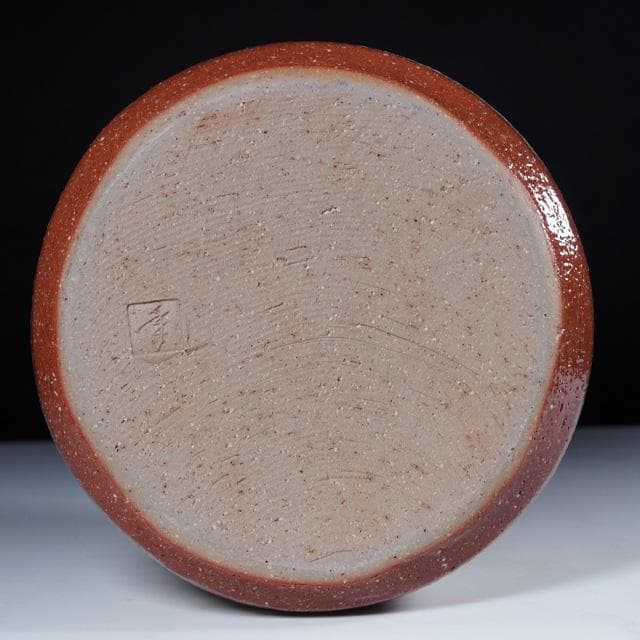 大樋年朗　刷毛目草花水指　堀内宗完御書付　塗蓋朱書き花押　共箱　茶道具