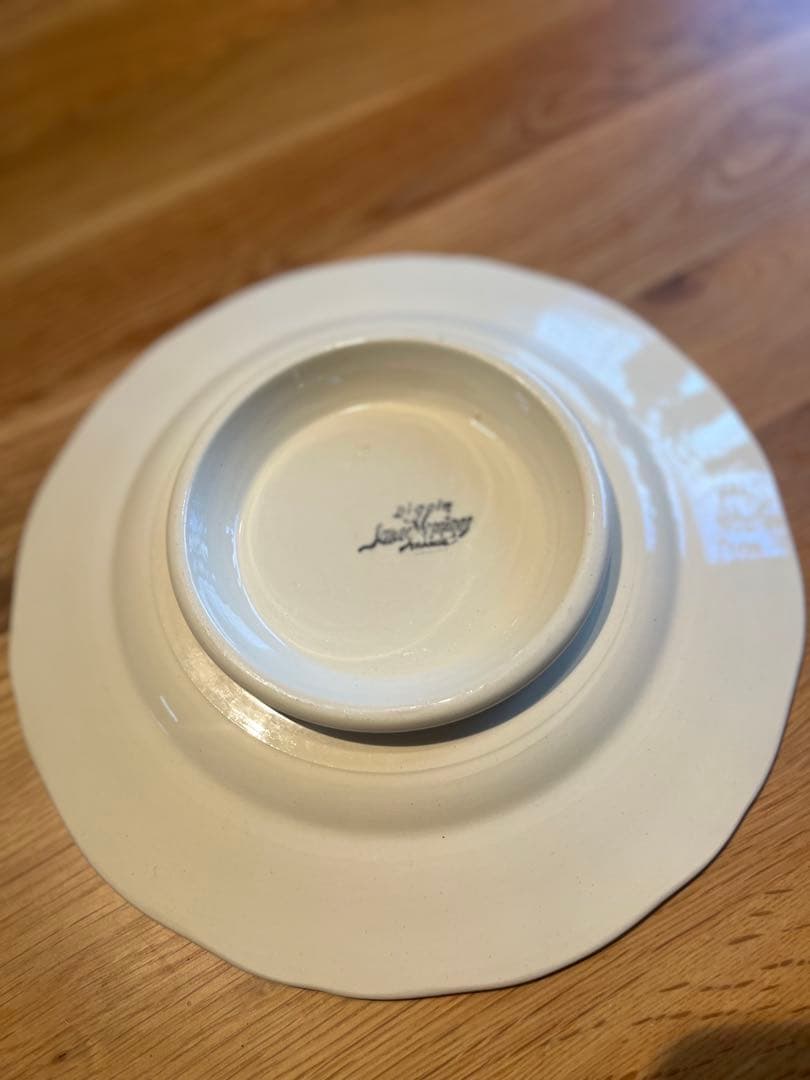 美品 フランスアンティーク サルグミンヌ 花リム 象牙色のコンポティエ