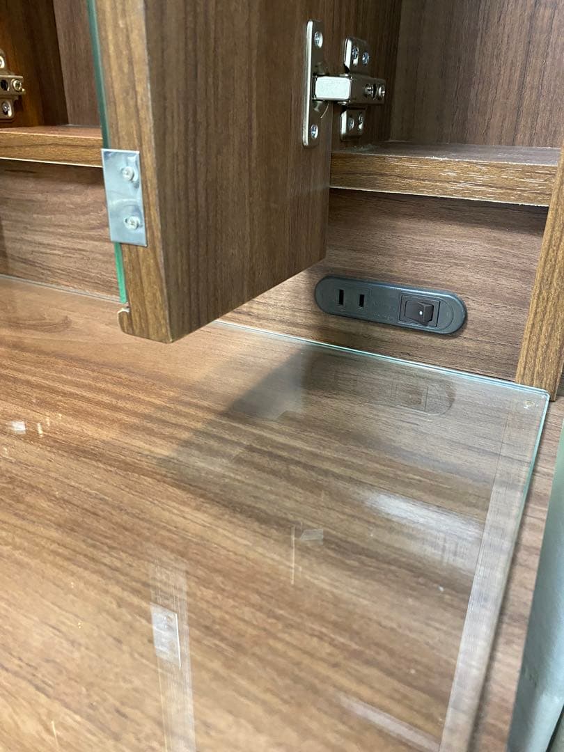 三面鏡ドレッサー 幅60cm 鏡裏収納・ライト付き