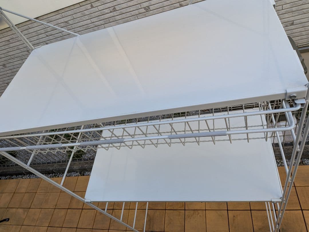 MUJI　無印良品　 スチールラック メタルシェルフ　ライトグレー　バスケット