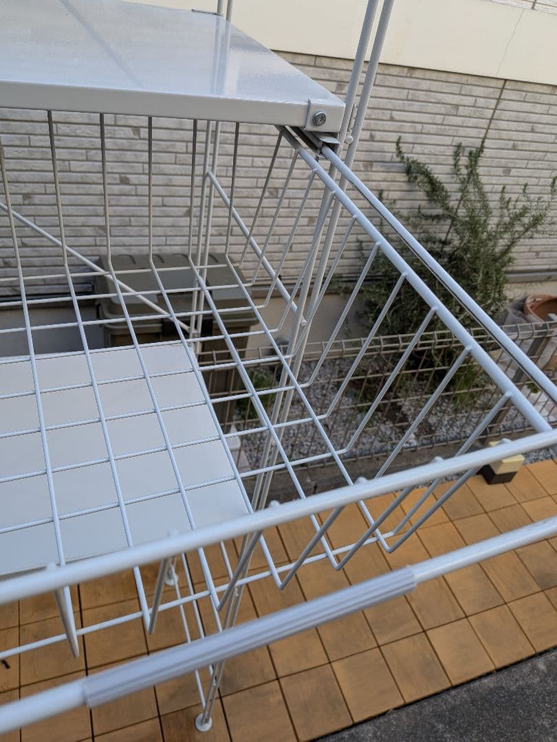 MUJI　無印良品　 スチールラック メタルシェルフ　ライトグレー　バスケット